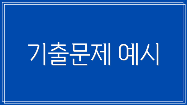 기출문제 예시