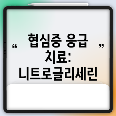 협심증 응급 치료: 니트로글리세린