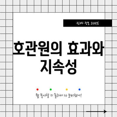 호관원의 효과와 지속성
