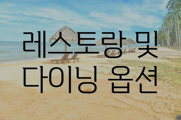 레스토랑 및 다이닝 옵션