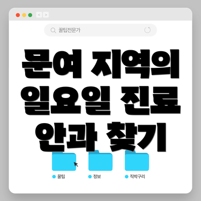 문여 지역의 일요일 진료 안과 찾기