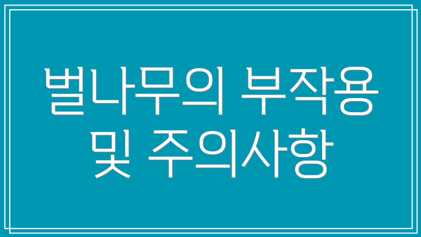 벌나무의 부작용 및 주의사항