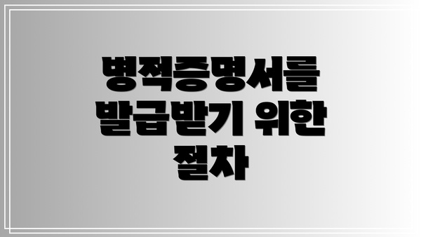 병적증명서를 발급받기 위한 절차