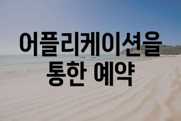 어플리케이션을 통한 예약