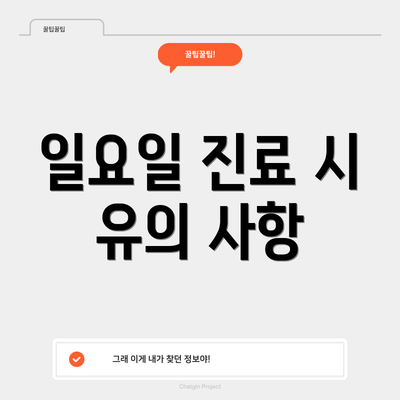 일요일 진료 시 유의 사항