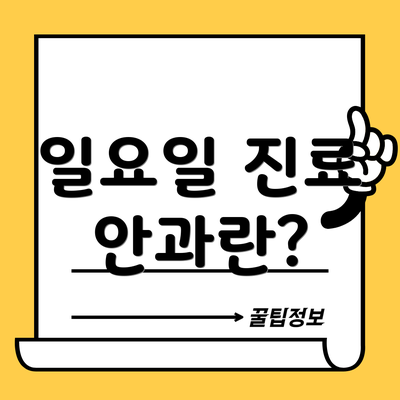 일요일 진료 안과란?
