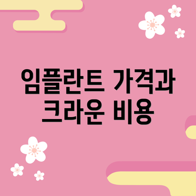 임플란트 가격과 크라운 비용