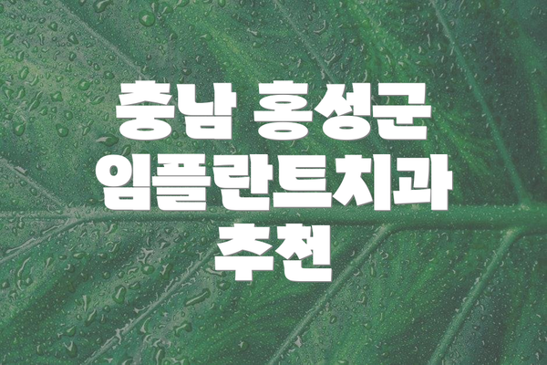충남 홍성군 임플란트치과 추천