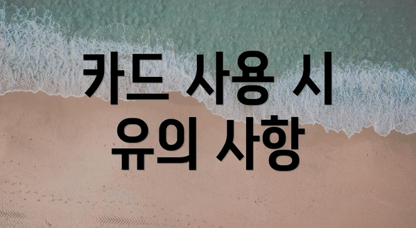 카드 사용 시 유의 사항