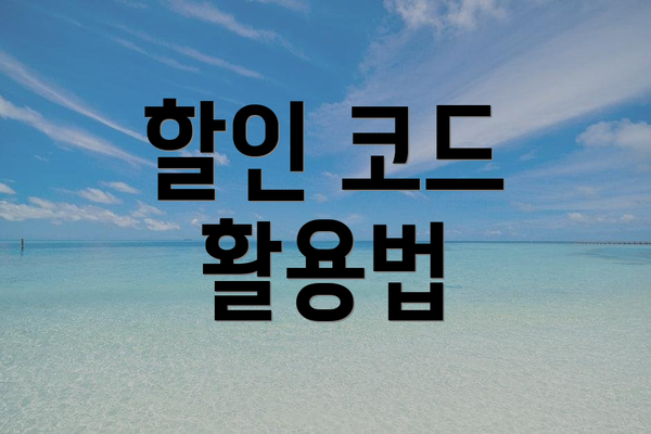 할인 코드 활용법