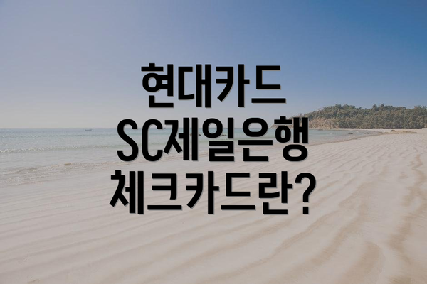 현대카드 SC제일은행 체크카드란?