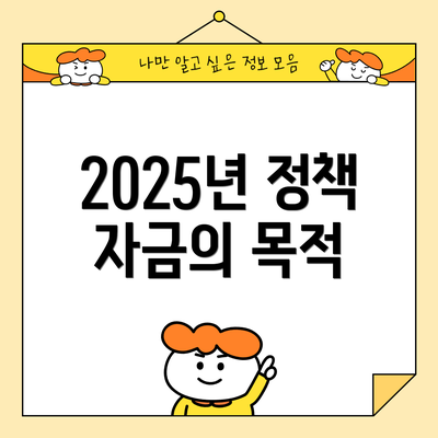 2025년 정책 자금의 목적