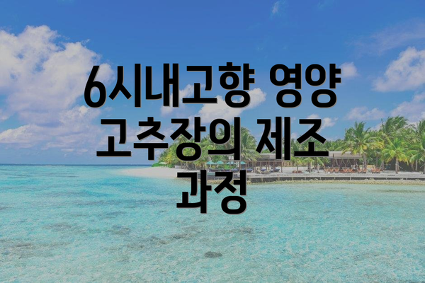 6시내고향 영양 고추장의 제조 과정