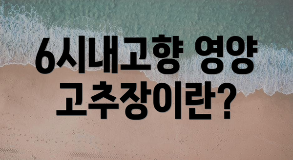 6시내고향 영양 고추장이란?
